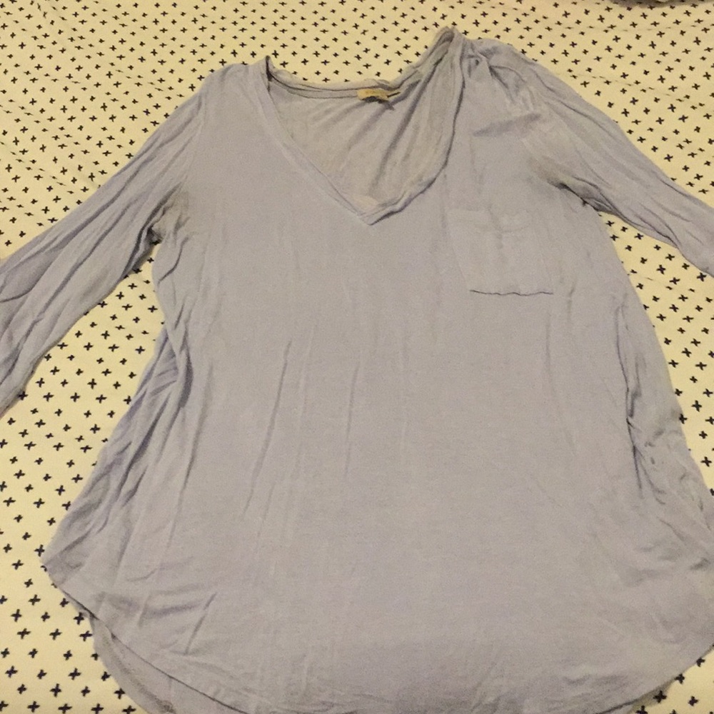 Anthropologie light blue long flowy tee